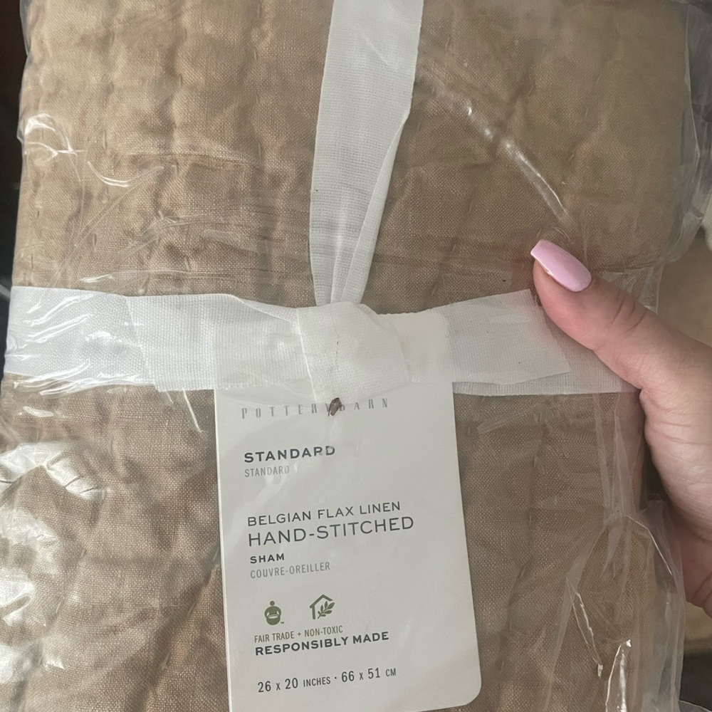 Pottery Barn Belgian Flax Linen Quilted Shams
